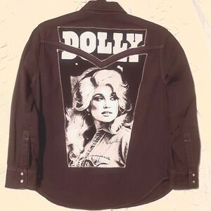 Levis Western Pearl Snap Shirt Dolly Parton Patch